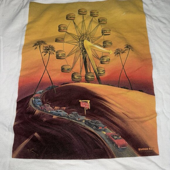 In N Out T Shirt Men XL White 2018 70th Anniversary Ferris Wheel Burger Graphic - Picture 7 of 7